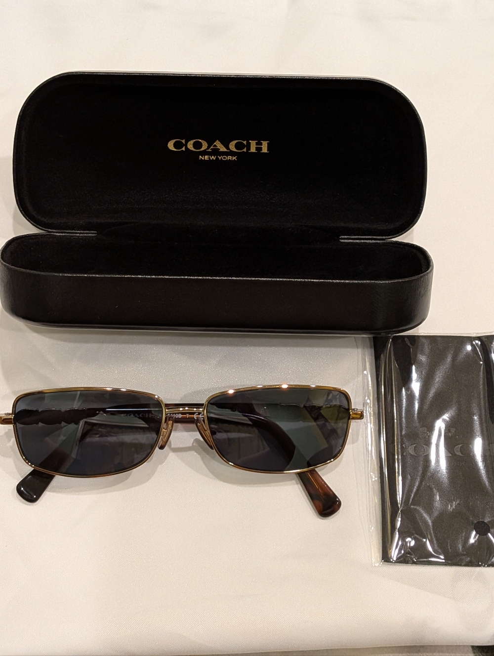 Coach Rose Gold Metal Eyeglasses with Tortoise Temples and Crystal Accents - Picture 5 of 16